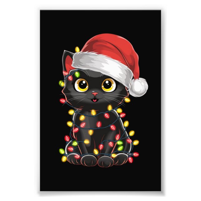 Foto Árbol de navidad de gato negro ilumina a Santa Kit (Frente)