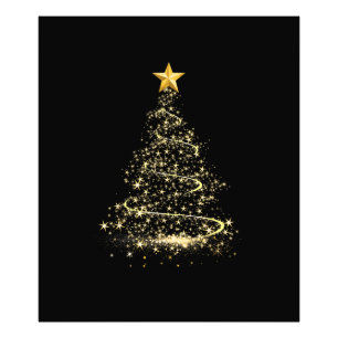 Foto Árbol de Navidad Divertido en Dorado Feliz Navidad