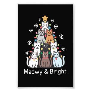 Foto Árbol de Navidad Gatos Meowy Brillante Navidad