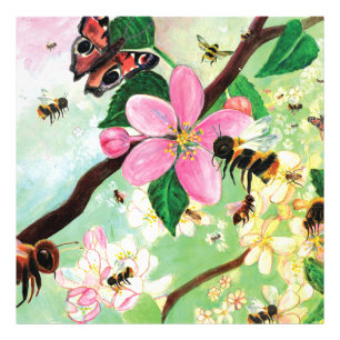 Foto Árbol floreciente con madera de abejas