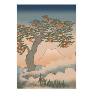 Foto Árbol Naranja de Japón en la niebla