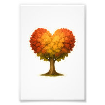 Árbol otoñal con forma de corazón