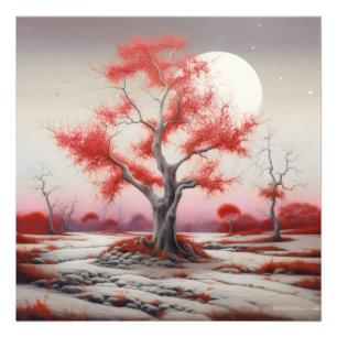 Foto Árbol rojo paisajístico