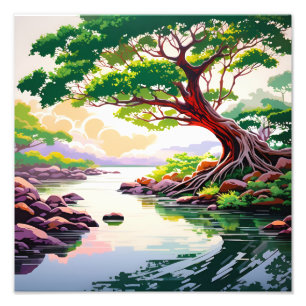 Foto Árbol solitario a orillas del río