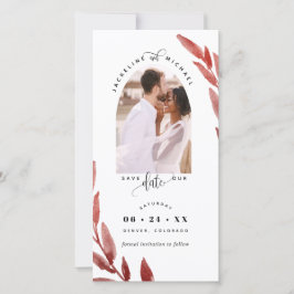 Foto Arch Burgundy Wedding Save The Date Bookmark