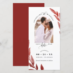 Foto Arch Burgundy Wedding Save The Date Bookmark