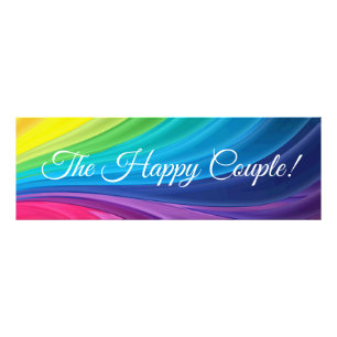 Foto arco iris de la feliz pareja