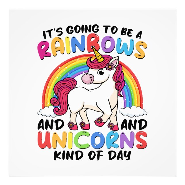 Foto arcoíris divertido unicornio lindo (Frente)