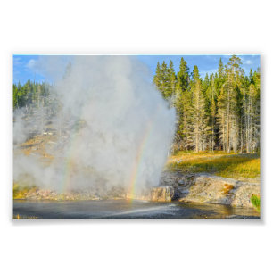 Foto Arcoíris doble en Riverside Geyser, Yellowstone