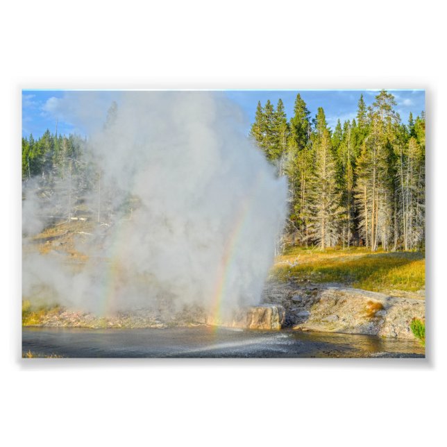 Foto Arcoíris doble en Riverside Geyser, Yellowstone (Frente)