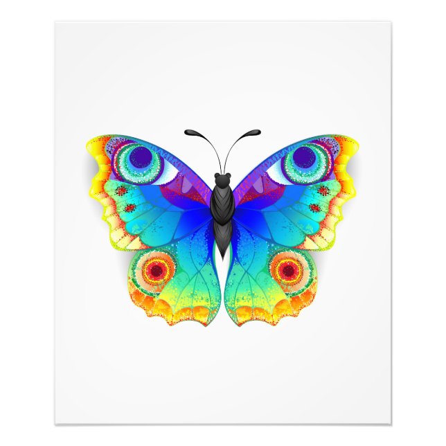 Foto Arcoiris mariposa Peacock Eye (Frente)