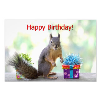 Foto ardilla de cumpleaños feliz