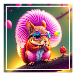 Foto Ardilla Rosa En La Rama