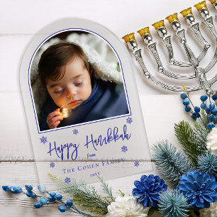 Foto arqueada Feliz Hanukkah Tarjeta de felicitaci