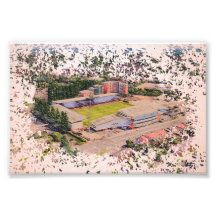 Arquitectura del Estadio Wrexham Arte Acuarela