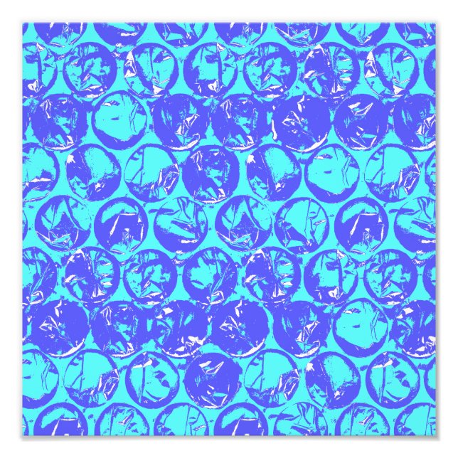 Foto Arreglo de burbujas de arte pop azul (Frente)