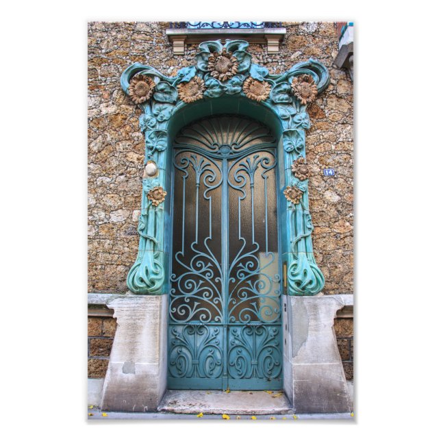 Foto Art Nouveau Paris Door Sunflowers No 14 - (Frente)