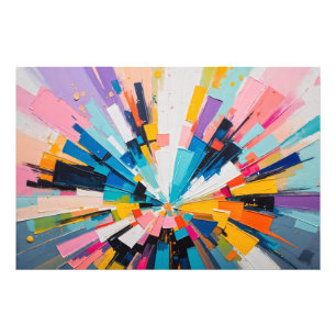 Foto Arte abstracto colorido de explosión geométrica vi