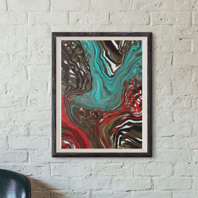 Foto Arte abstracto de fluidos azules, marrones y rojos (Subido por el creador)