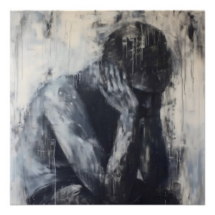 Foto Arte abstracto de hombre triste