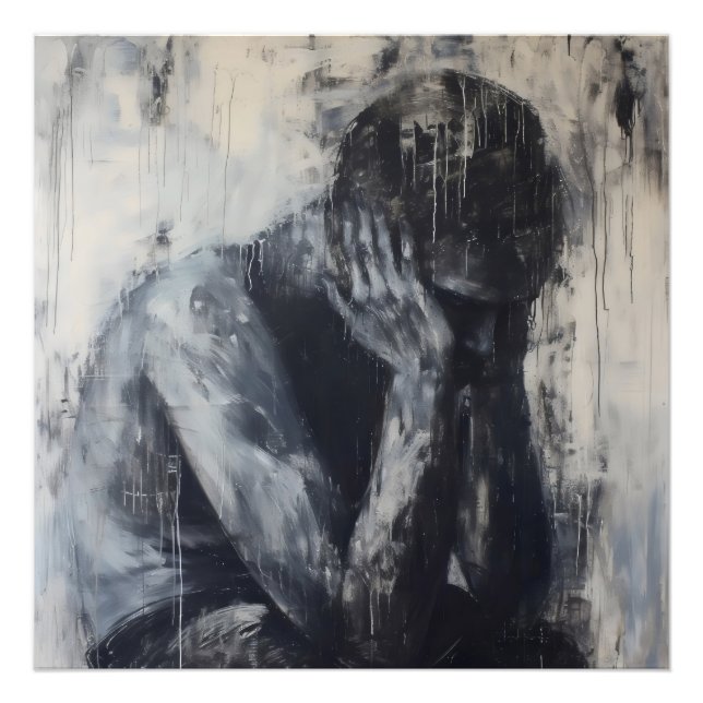 Foto Arte abstracto de hombre triste (Frente)
