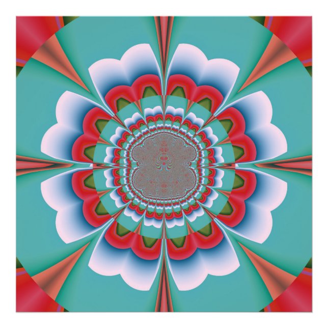 Foto Arte abstracto de mandala psicodélico retro (Frente)