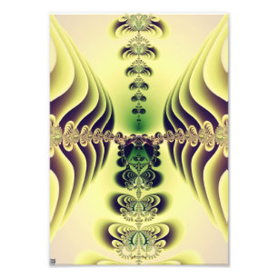 Foto Arte abstracto de simetría fractal verde lima