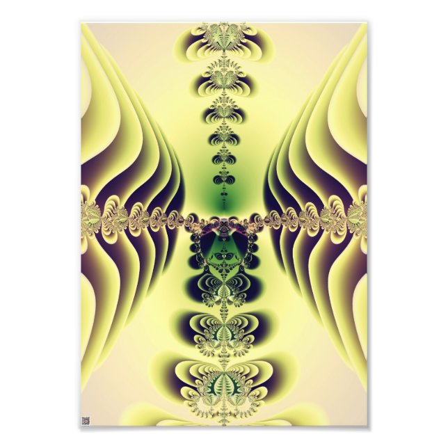 Foto Arte abstracto de simetría fractal verde lima (Frente)