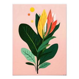 Foto Arte abstracto florístico vibrante