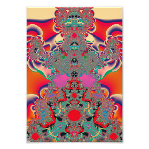 Foto Arte abstracto fractal de meditación rojo