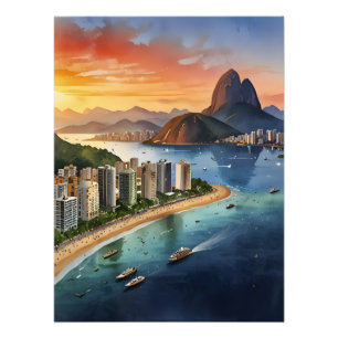 Foto Arte acuarela de Río de Janeiro