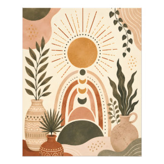 Foto Arte botánico y sol boho
