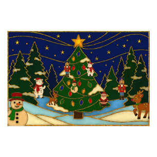 Foto Arte Cloisonne Bosque Caprichoso Navidad Clásica