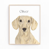 Arte Dachshund rojo suave personalizado