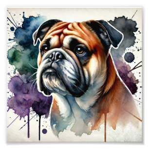 Foto Arte de acuarela de Bulldog Regal