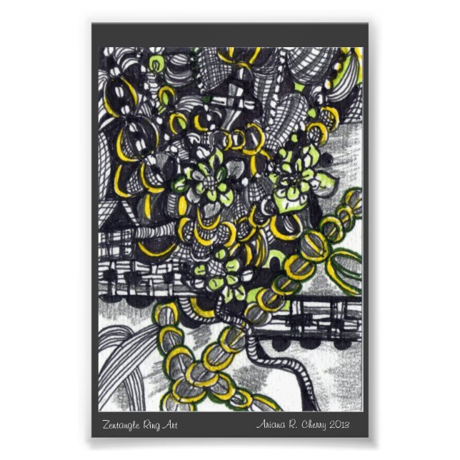 Foto Arte de anillo ACEO en tinta de Ariana R. Cherry (Frente)