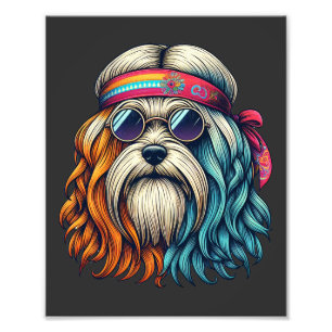 Foto Arte de animales divertidos en cabeza de perro hip