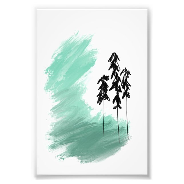 Foto arte de árbol verde escandinavo simple menta moder (Frente)