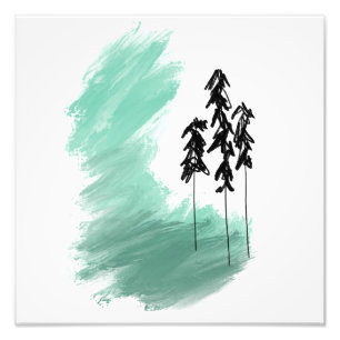 Foto Arte de árbol verde escandinavo simple moderno min
