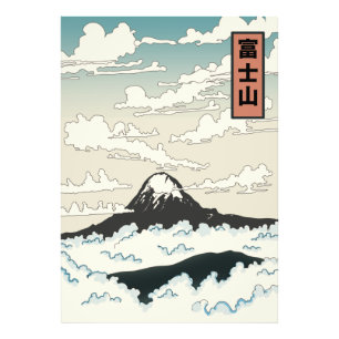 Foto Arte de bloque de Japón Monte Fuji.
