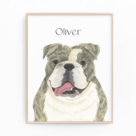 Foto Arte de Bulldog inglés Brindle personalizado