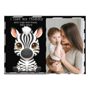 Foto Arte de cebra bebé linda, nombre del niño y mensaj