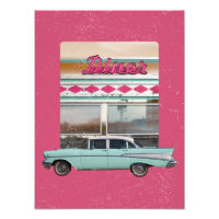Arte de Diner Wall de los años 50 retro | Rótulo d