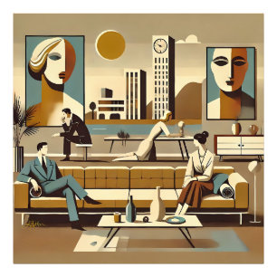 Foto Arte de Diseño de Interiores de Mitad de Siglo Sal