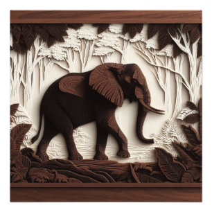 Foto Arte de elefante de madera