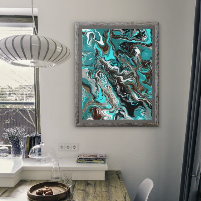 Foto Arte de fluido satinado turquesa y negro (Subido por el creador)