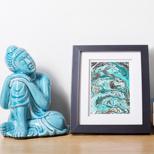 Foto Arte de fluidos de mármol verde azulado y negro (Subido por el creador)