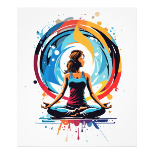 Foto Arte de flujo de energía de meditación serena