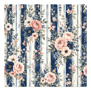 Foto Arte de franja floral navy acuarela
