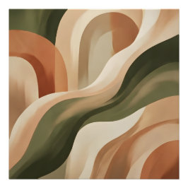 Foto Arte de galería abstracto en terracota y oliva Imp